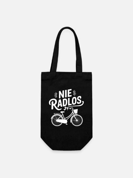 Fahrrad Radtour Outfit Spruch Nie Radlos - Geschenkbeutel für Flaschen - Schwarz
