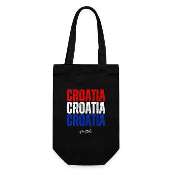 Kroatische Flagge, Kroatischer Stolz - Geschenkbeutel für Flaschen - Schwarz - Vorne