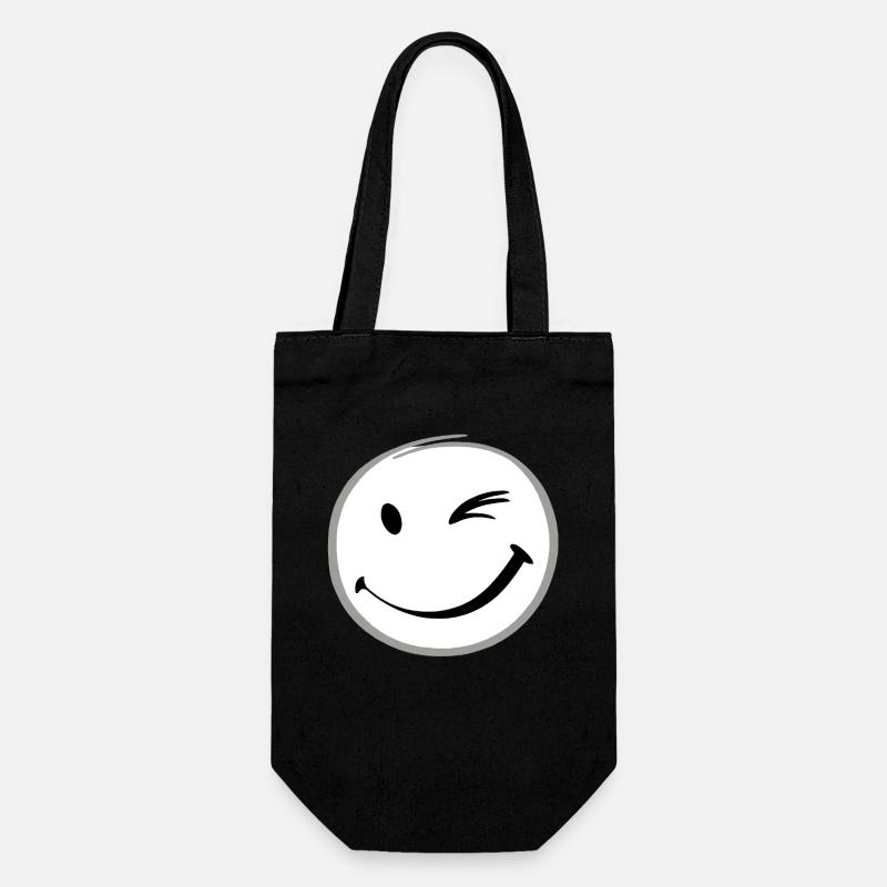 Clin d’œil sourire - Sac à bouteille - noir