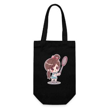 Bande dessinée de joueur de badminton - Sac à bouteille - noir - Devant