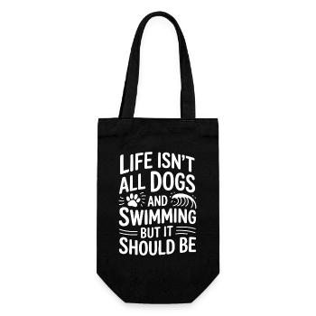 Schwimmen Spruch Hunde Lustiges Schwimmen Geschenk - Geschenkbeutel für Flaschen - Schwarz - Vorne