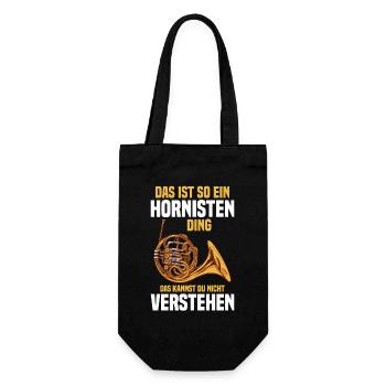 Waldhorn - Das ist so ein Hornisten Ding - Geschenkbeutel für Flaschen - Schwarz - Vorne
