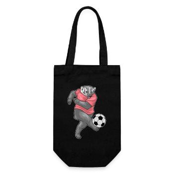 Dachs Fußballspieler Fußball - Geschenkbeutel für Flaschen - Schwarz - Vorne
