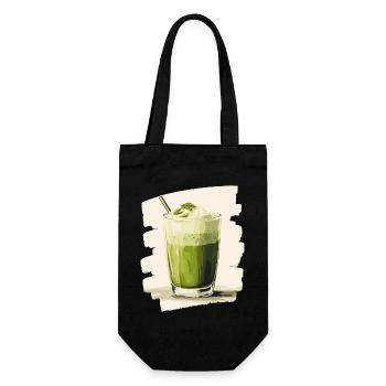 Matcha Latte Lover Green Tea - Gift Bag for Bottles - black - Front