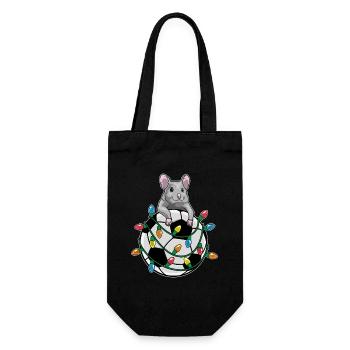 Mouse Christmas Football - Gift Bag for Bottles - black - Front