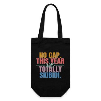 Kein Cap in diesem Jahr war total skibidi - Geschenkbeutel für Flaschen - Schwarz - Vorne