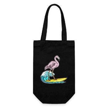 Été de surf sur planche de surf au flamant rose - Sac à bouteille - noir - Devant