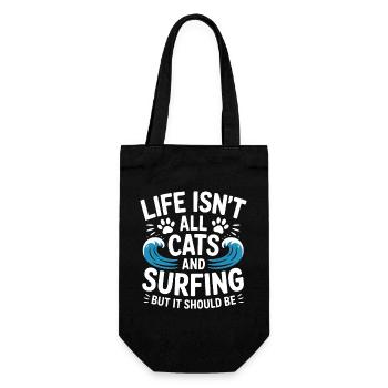 Surfing Saying Cats Funny Surfing Gift - Gift Bag for Bottles - black - Front