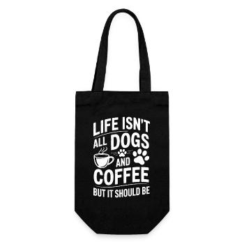 Coffee Saying Dogs Funny Coffee Gift - Gift Bag for Bottles - black - Front