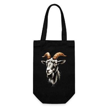 Goat Domestic Goat Capricorn Goat Goat Cute Goats - Gift Bag for Bottles - black - Front