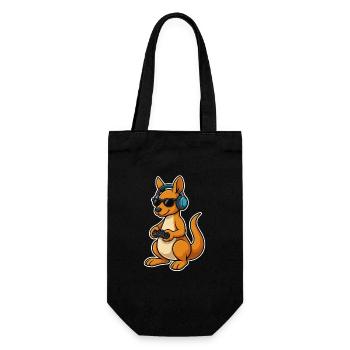 Gaming kangaroo with style - Gift Bag for Bottles - black - Front