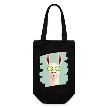 Lama Alpaka Beauty Selfcare Maske - Geschenkbeutel für Flaschen - Schwarz - Vorne