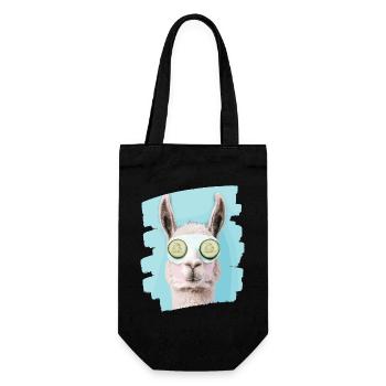 Lama Alpaka Beauty Selfcare Maske - Geschenkbeutel für Flaschen - Schwarz - Vorne