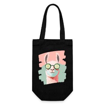 Lama Alpaka Beauty Selfcare Maske - Geschenkbeutel für Flaschen - Schwarz - Vorne
