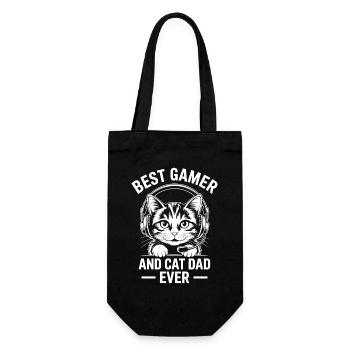 Gamer Saying Dad Cats Funny Gaming Gift - Gift Bag for Bottles - black - Front