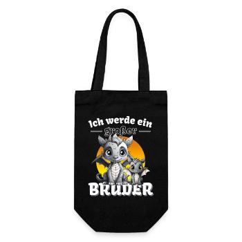 Nachwuchs Verkünden | Ich Werde Großer Bruder 2027 - Geschenkbeutel für Flaschen - Schwarz - Vorne