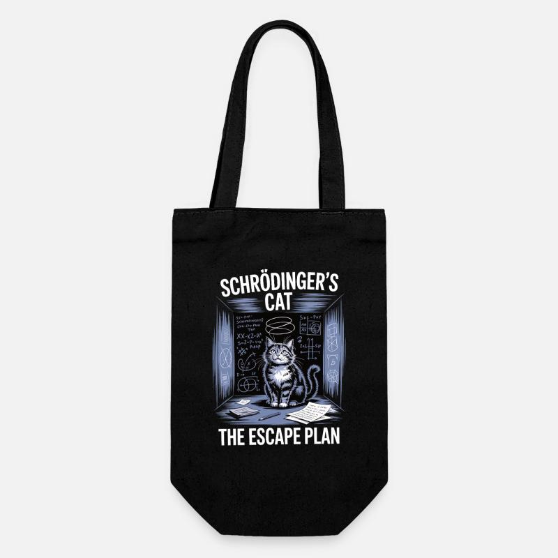 Schrödinger’s Cat – Escape Plan - Geschenkbeutel für Flaschen - Schwarz