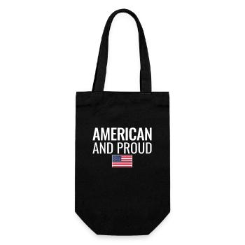 American And Proud Amerikanische Flagge USA - Gift Bag for Bottles - black - Front