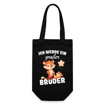 Nachwuchs Verkünden | Ich Werde Großer Bruder 2027 - Geschenkbeutel für Flaschen - Schwarz - Vorne