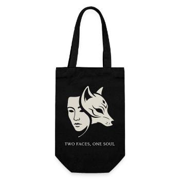 Dual Mask: Human & Animal - Two Faces One Soul - Gift Bag for Bottles - black - Front