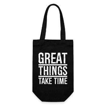 great things take time - Gift Bag for Bottles - black - Front