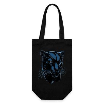 Panther Leopard Raubkatze Süße Großkatze Panter - Geschenkbeutel für Flaschen - Schwarz - Vorne
