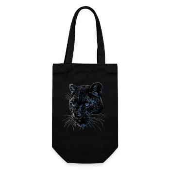 Panther Leopard Raubkatze Süße Großkatze Panter - Geschenkbeutel für Flaschen - Schwarz - Vorne