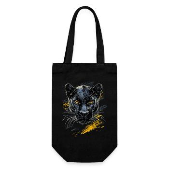 Panther Leopard Raubkatze Süße Großkatze Panter - Geschenkbeutel für Flaschen - Schwarz - Vorne