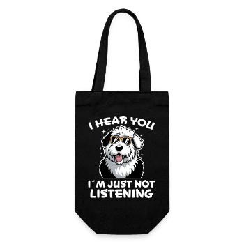 Old English Sheepdog Saying Joke Sheepdog Gift - Gift Bag for Bottles - black - Front