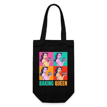Baking Cake Baking Queen Baking Fairy Baker Pop Art - Gift Bag for Bottles - black - Front