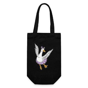 Duck Ballerina Ballet Dance - Gift Bag for Bottles - black - Front