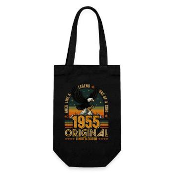 Vintage 1955 70th Birthday Original 1955 Vintage - Gift Bag for Bottles - black - Front