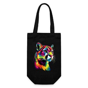 Panther Leopard Raubkatze Süße Großkatze Katzen - Geschenkbeutel für Flaschen - Schwarz - Vorne
