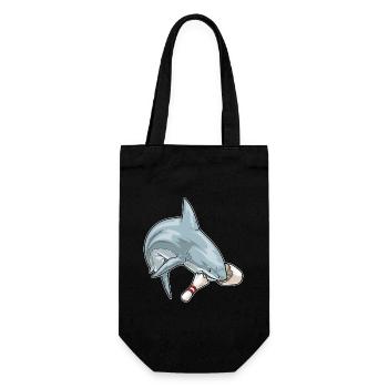Quille de bowling requin - Sac à bouteille - noir - Devant