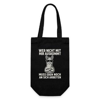 Confident Llama Saying - Gift Bag for Bottles - black - Front