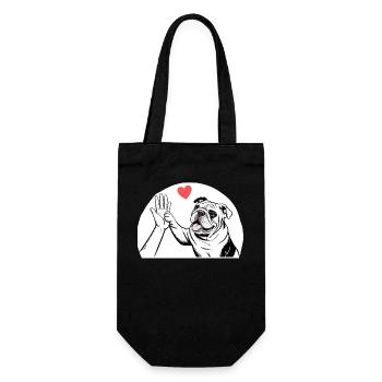 Englische Bulldogge - Geschenkbeutel für Flaschen - Schwarz - Vorne