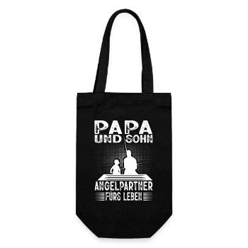 Papa Und Sohn Angelpartner Fürs Leben - Geschenkbeutel für Flaschen - Schwarz - Vorne