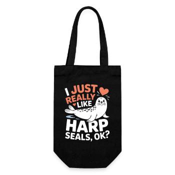 Seal Saying Seal Funny Harp Seal Gift - Gift Bag for Bottles - black - Front