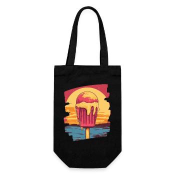 cream and cream scoop summer sunset - Gift Bag for Bottles - black - Front
