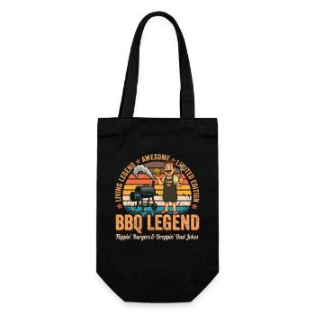 Retro BBQ Legend Lustiger Grill-Father Vatertag - Geschenkbeutel für Flaschen - Schwarz - Vorne