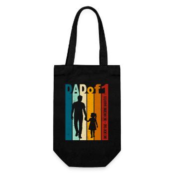 Dad & Daughter Gift Vintage Design Father's Day - Gift Bag for Bottles - black - Front