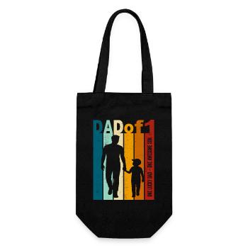 Papa & Sohn Geschenk – Vintage Design zum Vatertag - Geschenkbeutel für Flaschen - Schwarz - Vorne