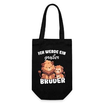Nachwuchs Verkünden | Ich Werde Großer Bruder 2027 - Geschenkbeutel für Flaschen - Schwarz - Vorne