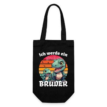 Nachwuchs Verkünden | Ich Werde Großer Bruder 2027 - Geschenkbeutel für Flaschen - Schwarz - Vorne