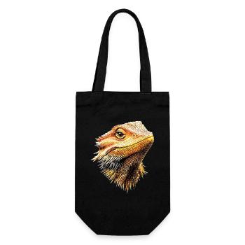 Bartagame Echse Bearded Dragon Süße Bartagamen - Geschenkbeutel für Flaschen - Schwarz - Vorne
