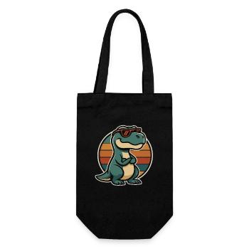 Cool dinosaur with sunglasses – retro style - Gift Bag for Bottles - black - Front