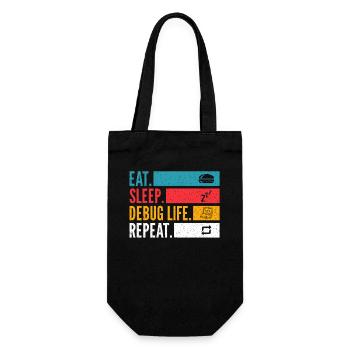Eat Sleep Debug Repeat Developer Shirt - Gift Bag for Bottles - black - Front