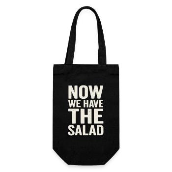 Maintenant, nous avons la salade – dicton allemand - Sac à bouteille - noir - Devant