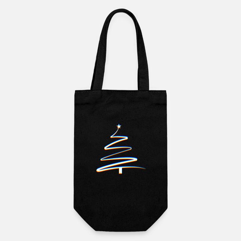 Abstract Christmas Tree Trippy Effect - Gift Bag for Bottles - black