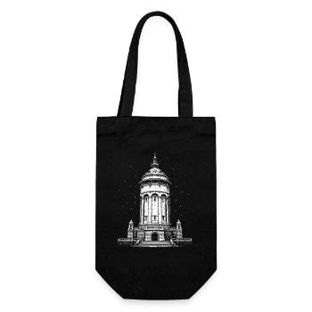 Mannheim's landmark at night - Gift Bag for Bottles - black - Front